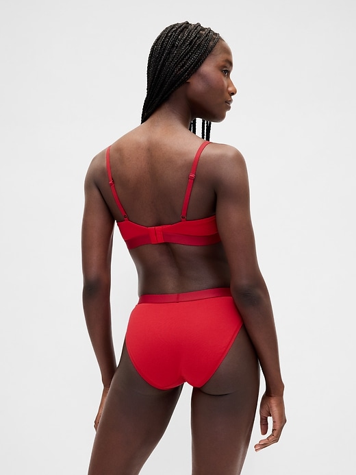 bikini con logo in cotone elasticizzato biologico