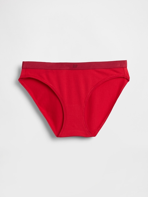 bikini con logo in cotone elasticizzato biologico