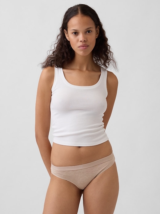 bikini con logo in cotone elasticizzato biologico