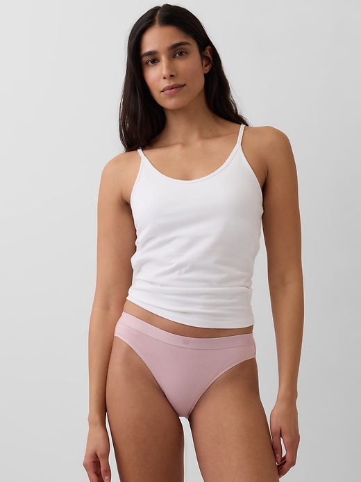 bikini con logo in cotone elasticizzato biologico