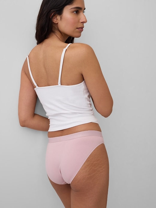 bikini con logo in cotone elasticizzato biologico