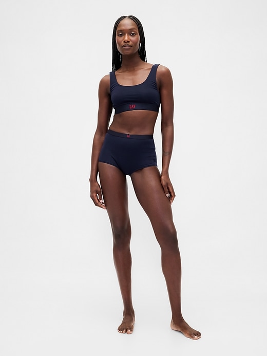 shorty a vita alta in cotone elasticizzato biologico