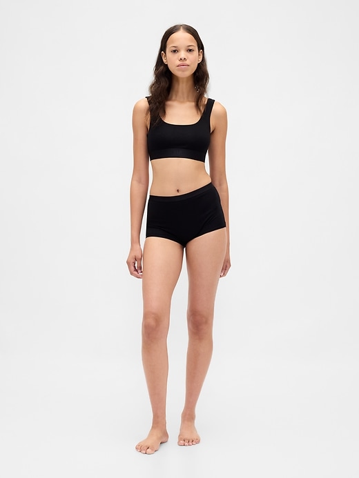 shorty a vita alta in cotone elasticizzato biologico