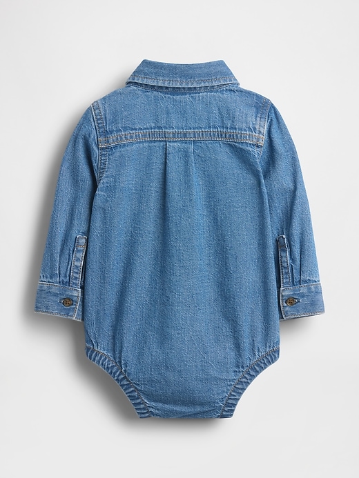 body in denim con bottoni per neonati