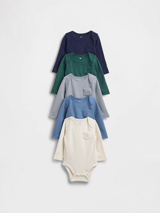 baby first favorites - body con tasche in tessuto a nido dape in morbida spugna confezione da 5