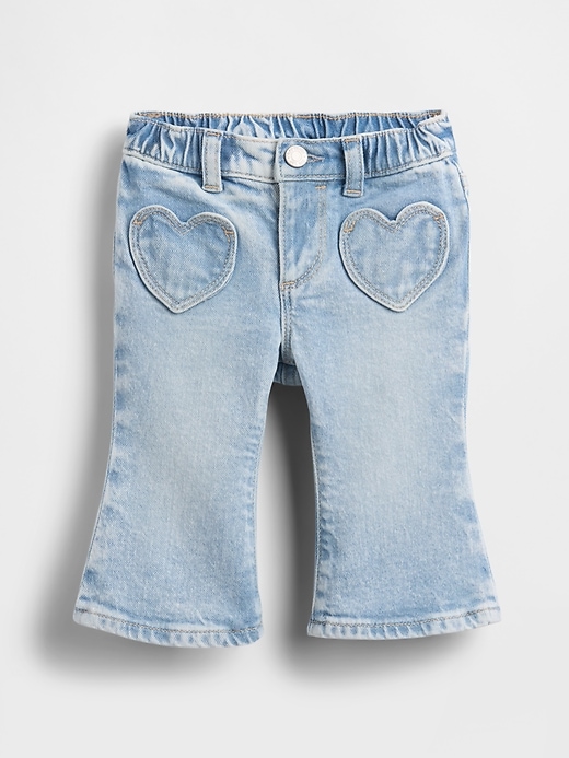 jeans a zampa con tasca a cuore per neonati