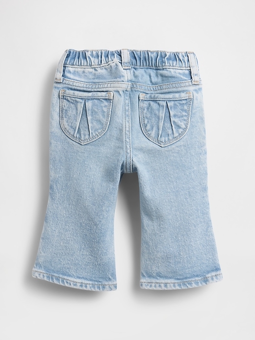 jeans a zampa con tasca a cuore per neonati