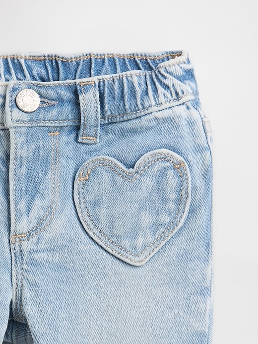 jeans a zampa con tasca a cuore per neonati