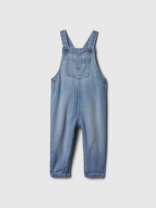 salopette in denim di cotone biologico per neonati