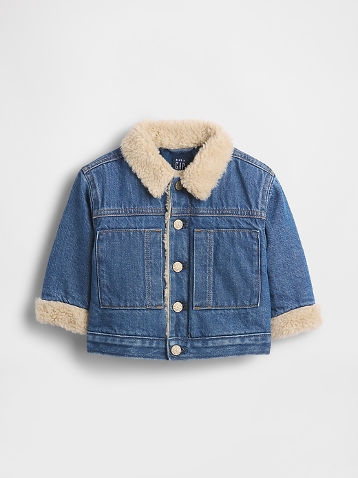 giacca baby ultrasoft denim sherpa bear