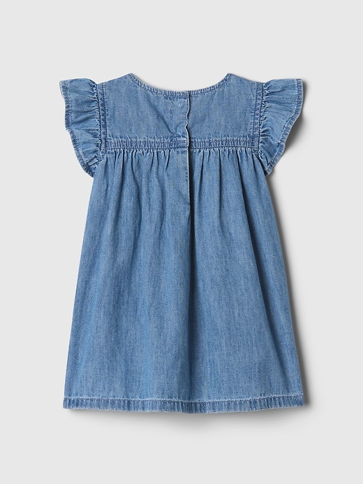 vestito in denim con volant per neonato