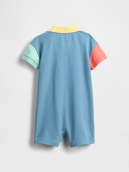 baby pique polo shorty one-piece