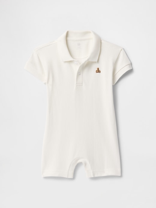 baby pique polo shorty one-piece