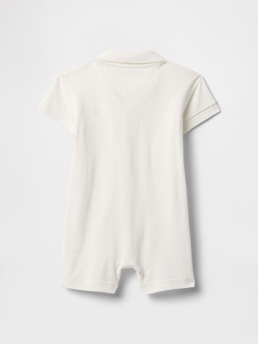 baby pique polo shorty one-piece
