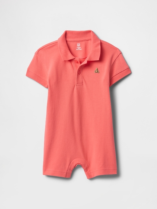 baby pique polo shorty one-piece