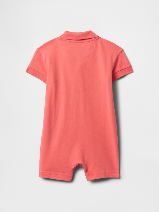 baby pique polo shorty one-piece