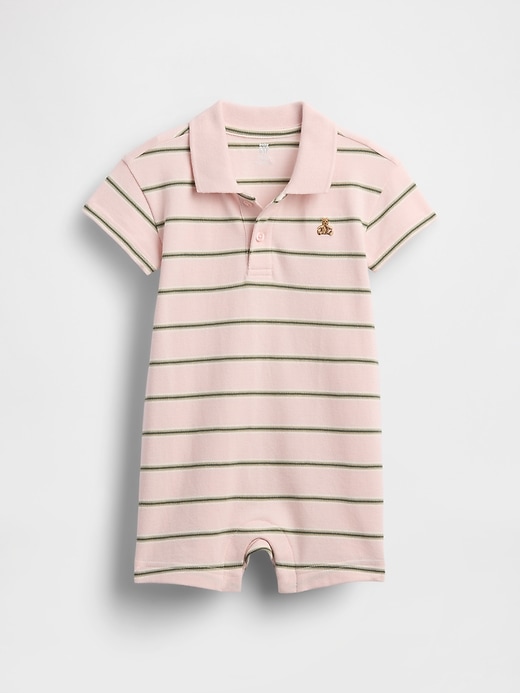 baby pique polo shorty one-piece
