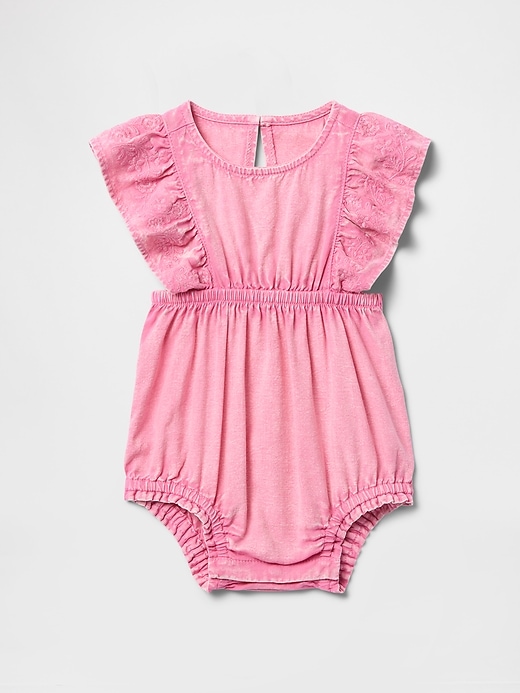 baby denim bubble shorty one-piece