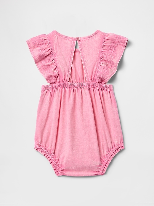 baby denim bubble shorty one-piece