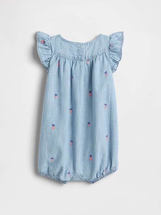 baby peter rabbit chambray shorty one-piece