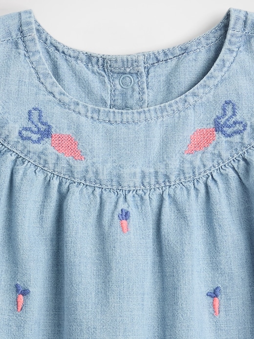 baby peter rabbit chambray shorty one-piece