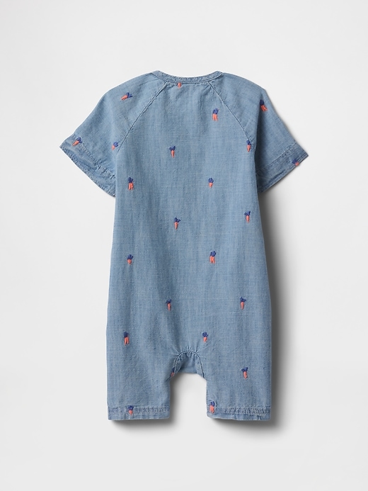 baby peter rabbit chambray shorty one-piece