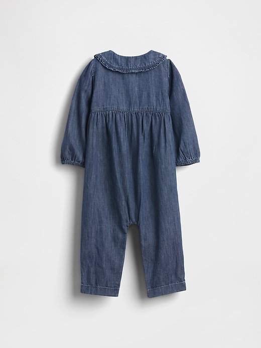 tutina intera con colletto in denim per neonati