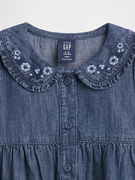 tutina intera con colletto in denim per neonati