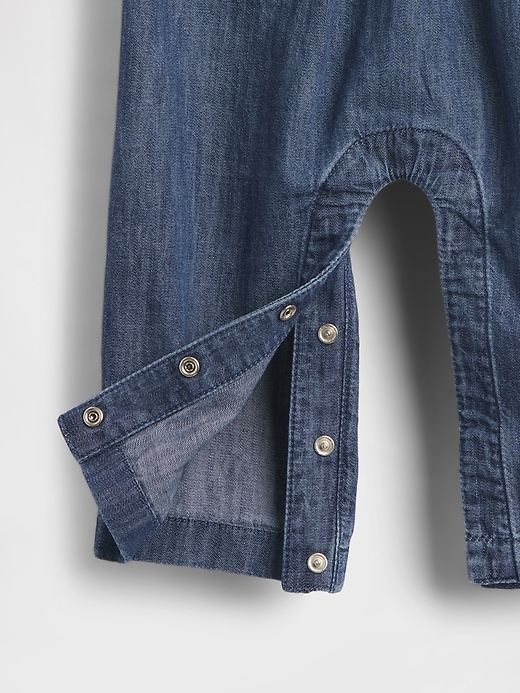 tutina intera con colletto in denim per neonati