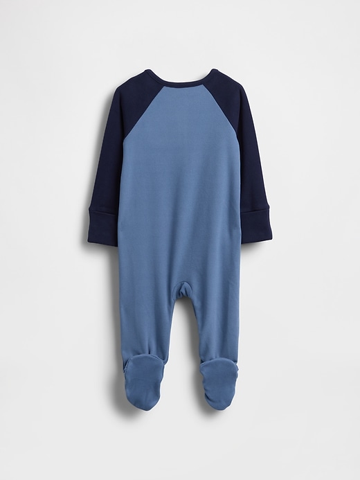 baby softspun colorblock henley footed one-piece