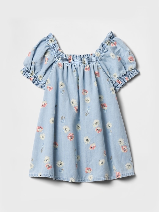 vestito in denim floreale per neonati