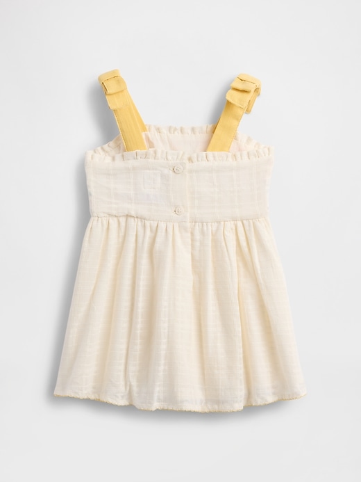 vestito con spalline annodate ricamate per neonati