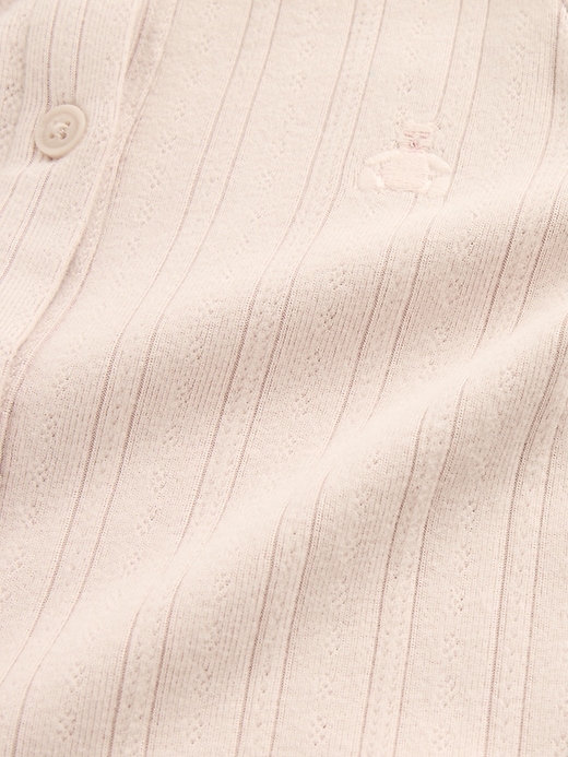 completo per neonato in maglia a coste traforate softspun