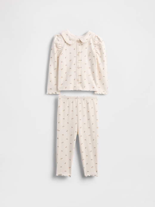 completo per neonato in maglia a coste traforate softspun