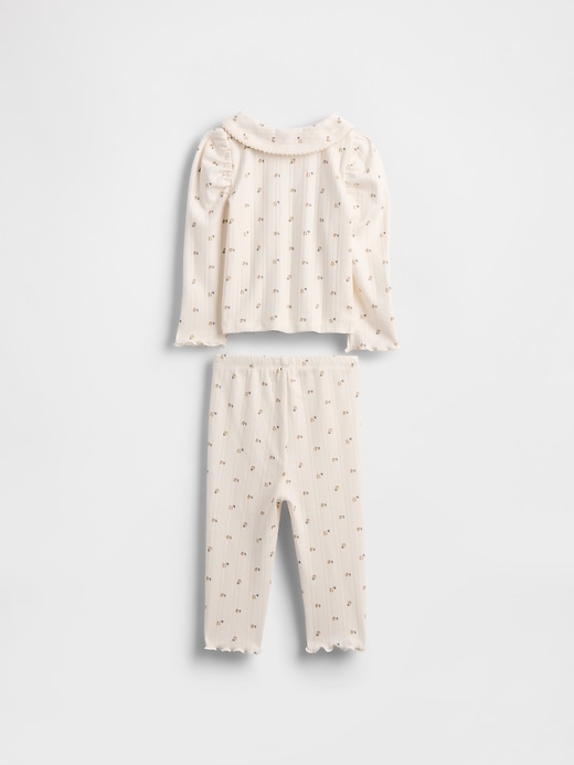 completo per neonato in maglia a coste traforate softspun
