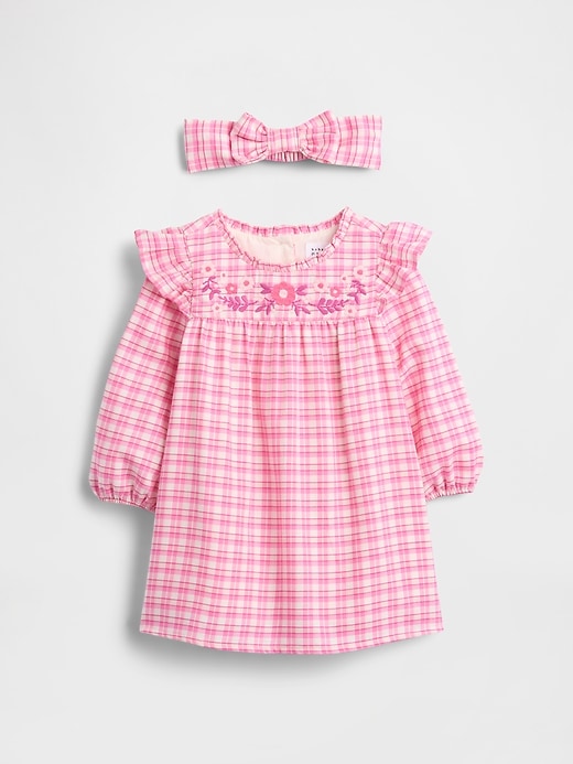 completo vestito a quadretti per neonato