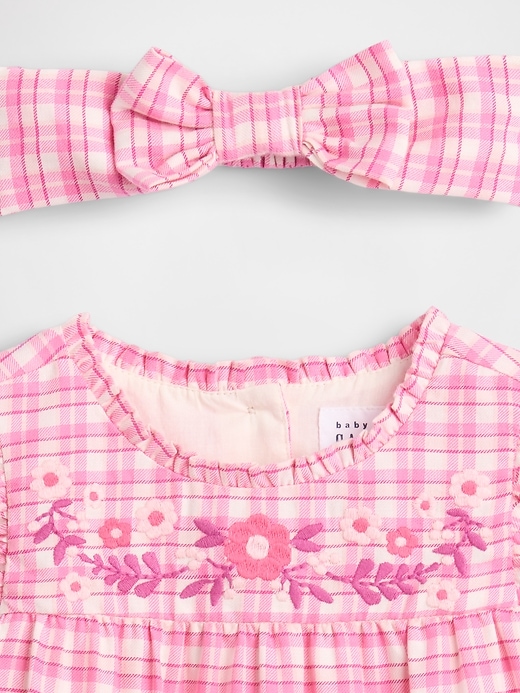 completo vestito a quadretti per neonato