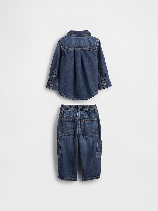 completo in denim per neonati