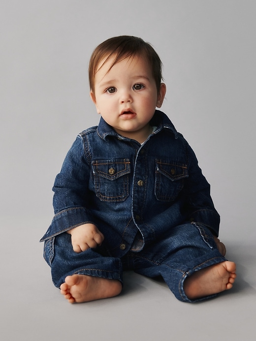 completo in denim per neonati