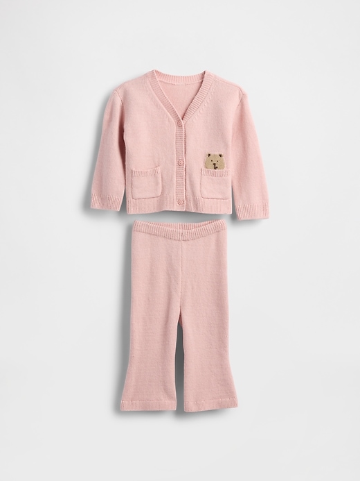 set cardigan con tasca a forma di orso baby cashsoft