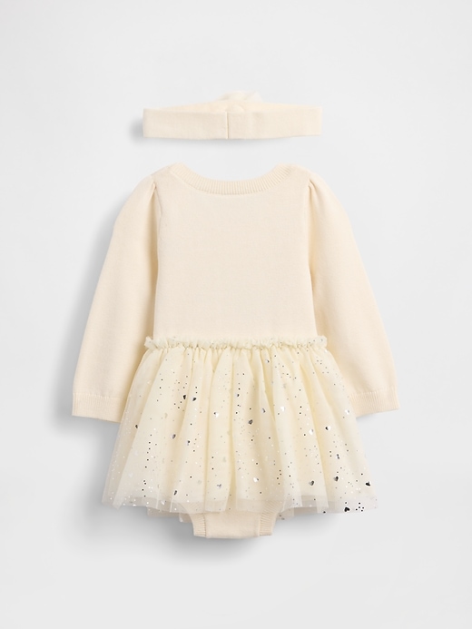 completo vestito body maglione tulle per neonato