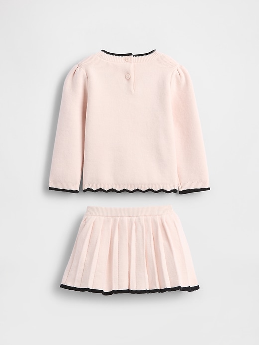 set gonna-pantalone con fiocco per neonato