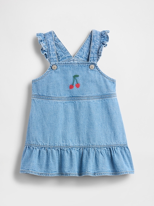 completo vestito in denim e ciliegia per neonati