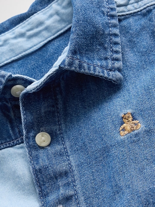completo in denim bicolore per neonato