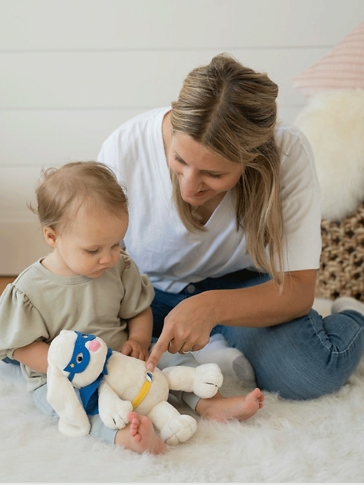 peluche coniglietto supereroe