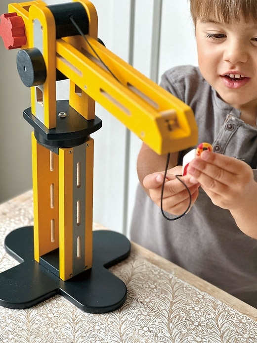 giocattolo per bambini little builder yellow crane