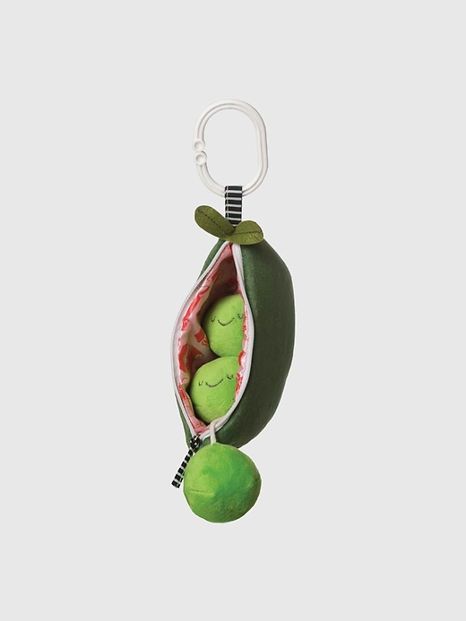 peas in a pod - sonaglio e giocattolo da viaggio con cigolio per bambini