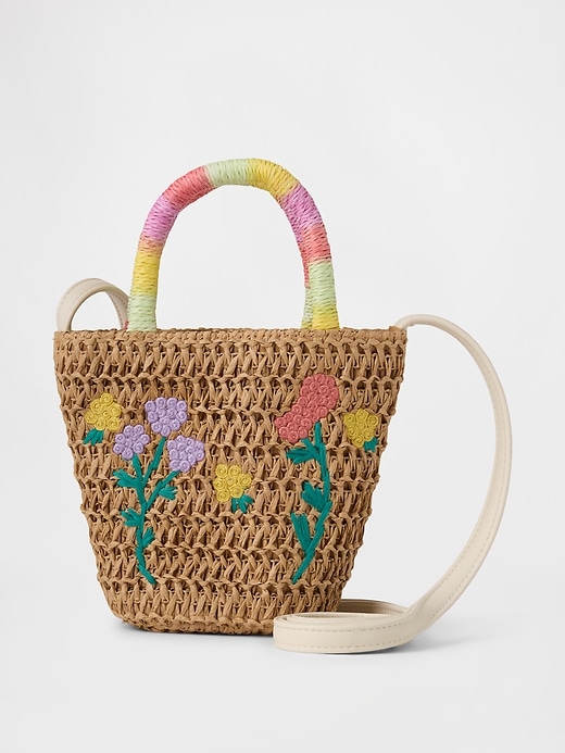 borsa tote in paglia per bambini