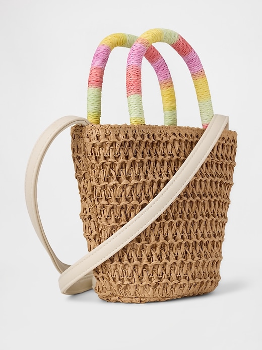 borsa tote in paglia per bambini