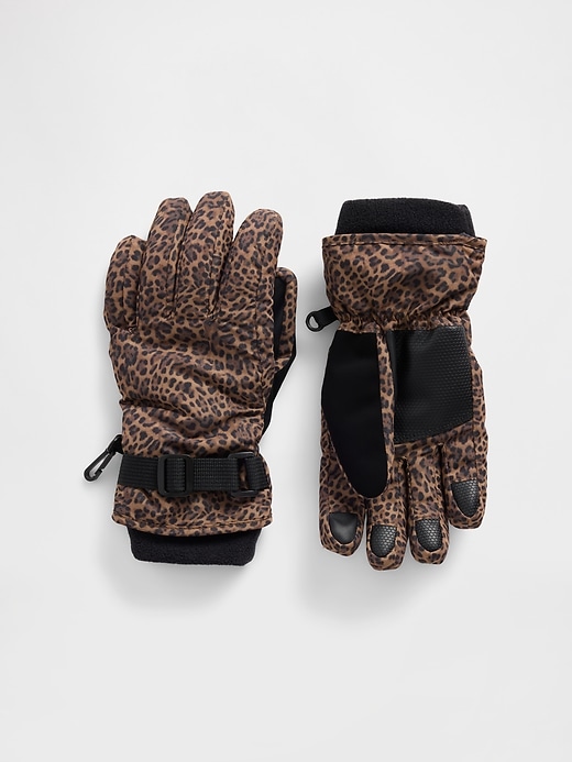 guanti da neve leopardati per bambini